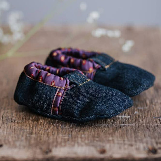 Pantoufles Bébé en jeans Doublé Polar (6-12 mois)