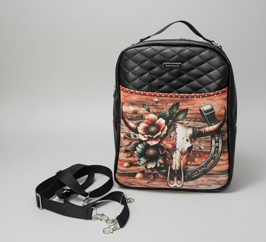 Sac à dos sacoche en simili cuir matelassé
