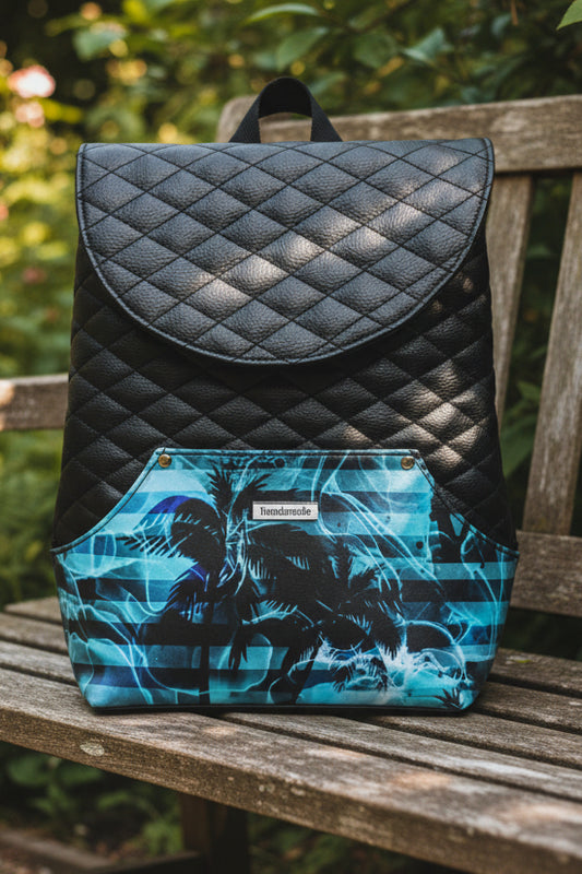 Sac à dos sacoche en simili cuir matelassé
