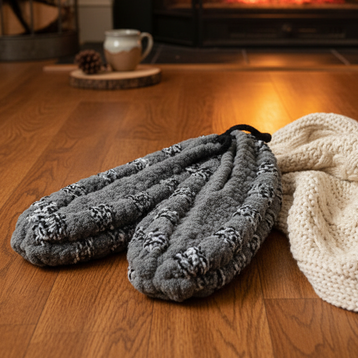 Pantoufles en laine tricotées–Homme 11