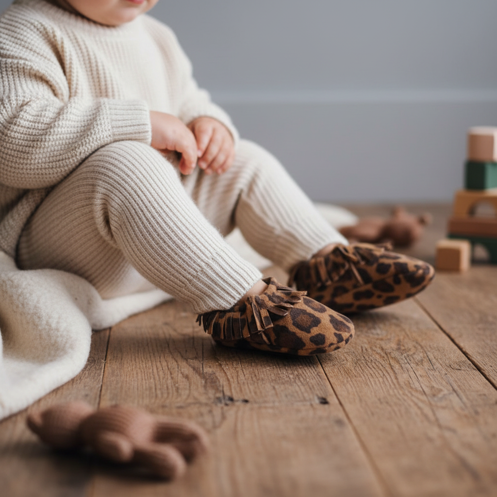 Pantoufles Bébé en Suède Doublé Polar (6-12 mois)