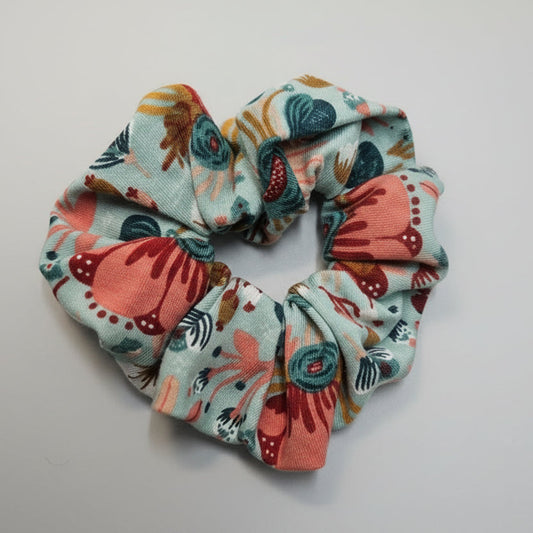 Chouchou (fleuri turquoise)