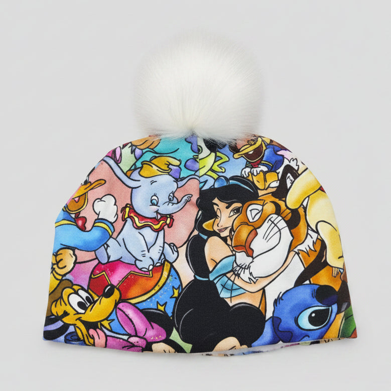 Tuque enfant doublée micropolar avec pompon amovible - 1 an (38 cm)