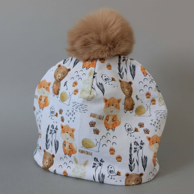 Tuque enfant doublée micropolar avec pompon amovible - 1 an (38 cm)