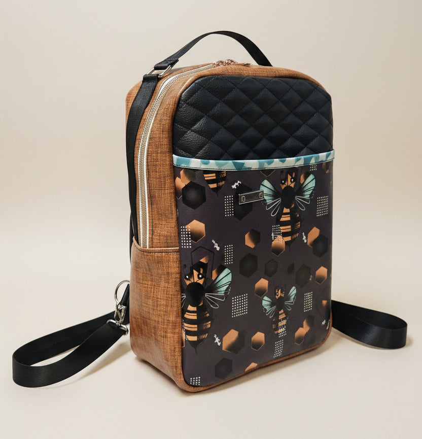 Sac à dos sacoche en simili cuir matelassé