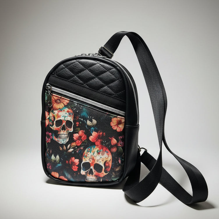 Sac à dos sacoche en simili cuir matelassé (Petit)