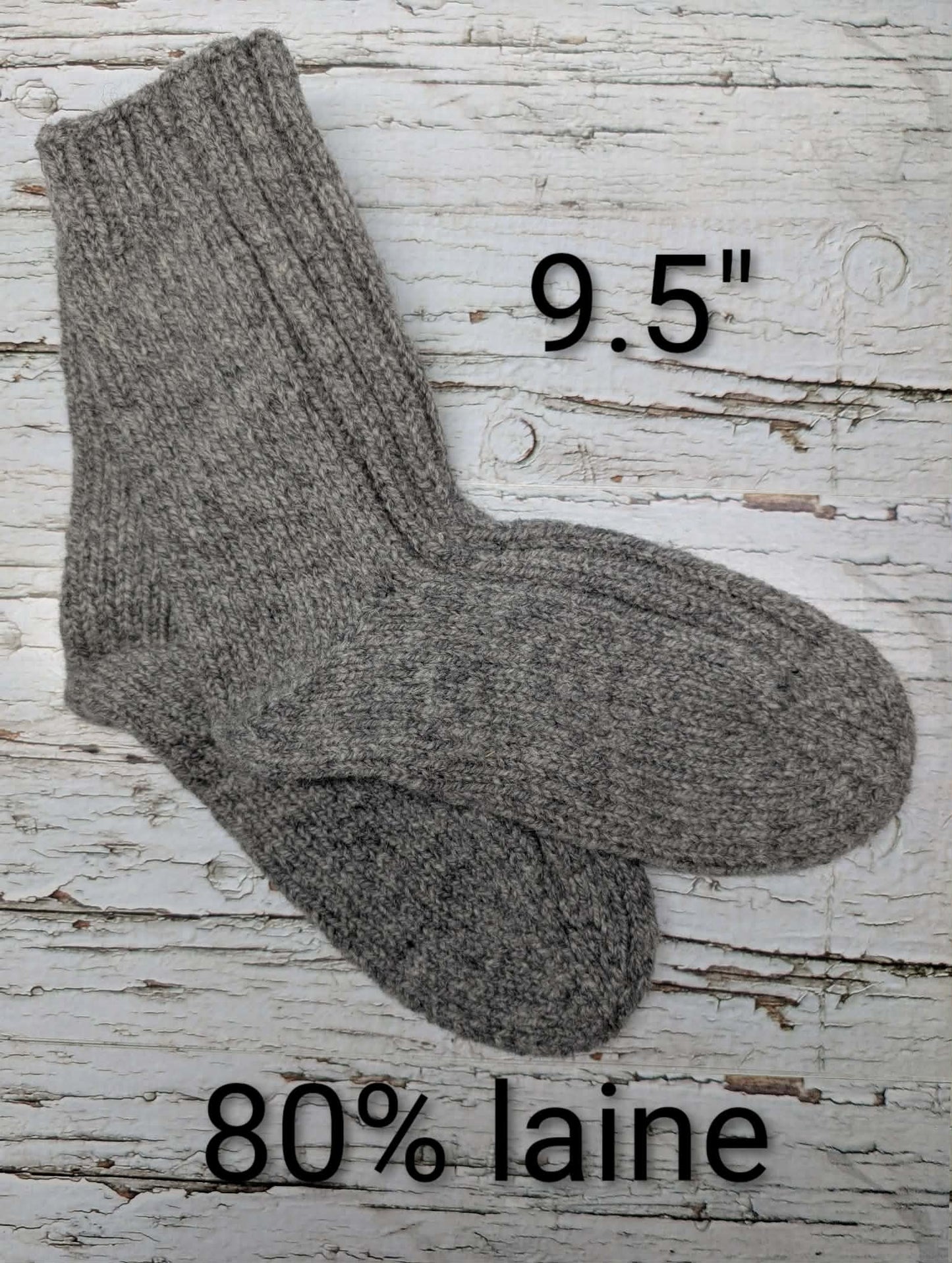Bas de laine tricotés-(9.5")