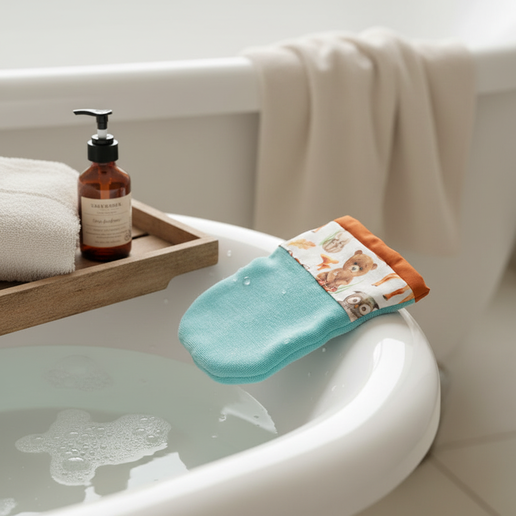 Mitaines de bain en ratine douce pour-bébé,enfants et adultes
