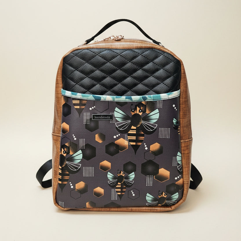 Sac à dos sacoche en simili cuir matelassé