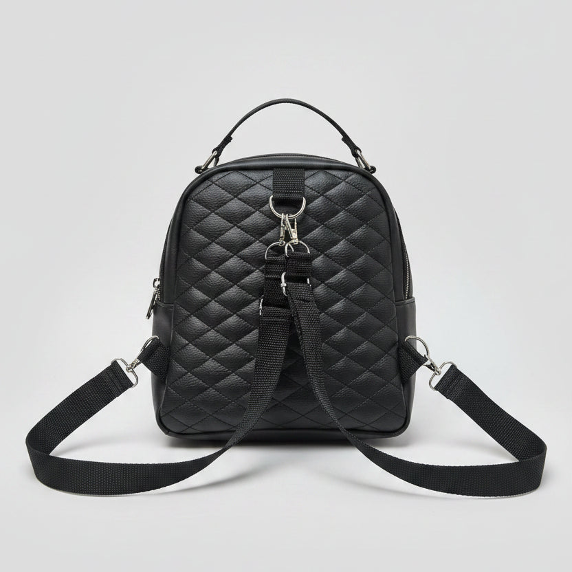 Sac à dos sacoche en simili cuir matelassé (Moyen)