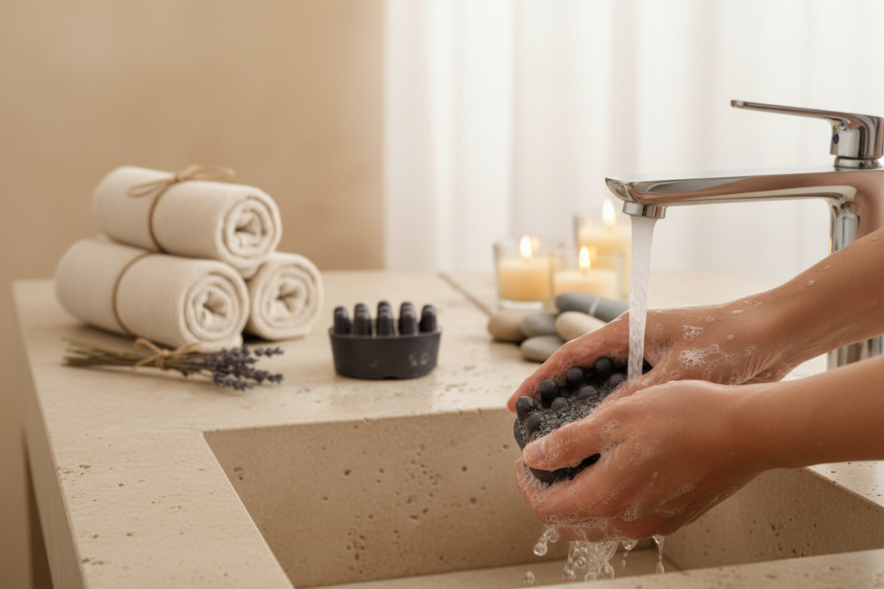 Savon Exfoliant avec Éponge Intégrée