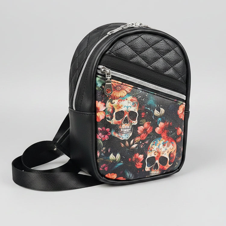 Sac à dos sacoche en simili cuir matelassé (Petit)