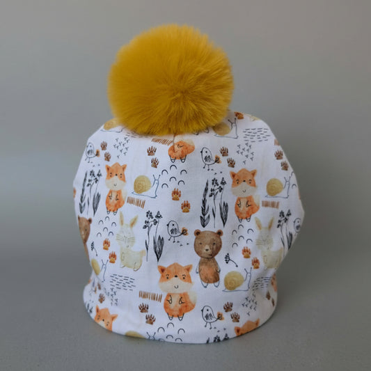 Tuque enfant doublée micropolar avec pompon amovible - 2 ans (40 cm)