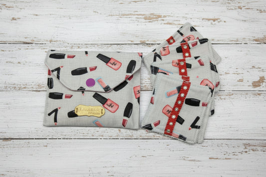 Ensemble-Pochette avec lingettes démaquillantes réutilisables