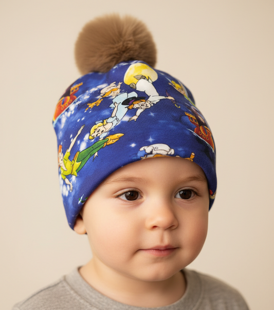 Tuque enfant doublée micropolar avec pompon amovible - 2 ans (40 cm)