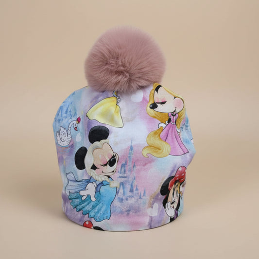 Tuque enfant doublée micropolar avec pompon amovible - 2 ans (40 cm)