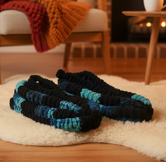 Pantoufles en laine tricotées–Homme 9