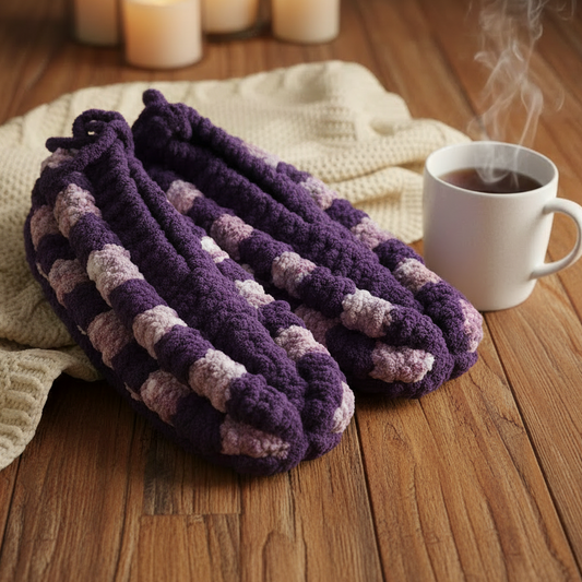 Pantoufles en laine tricotées–Femme 7