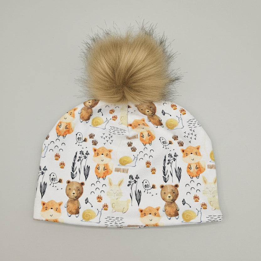 Tuque enfant doublée micropolar avec pompon amovible - 1 an (38 cm)