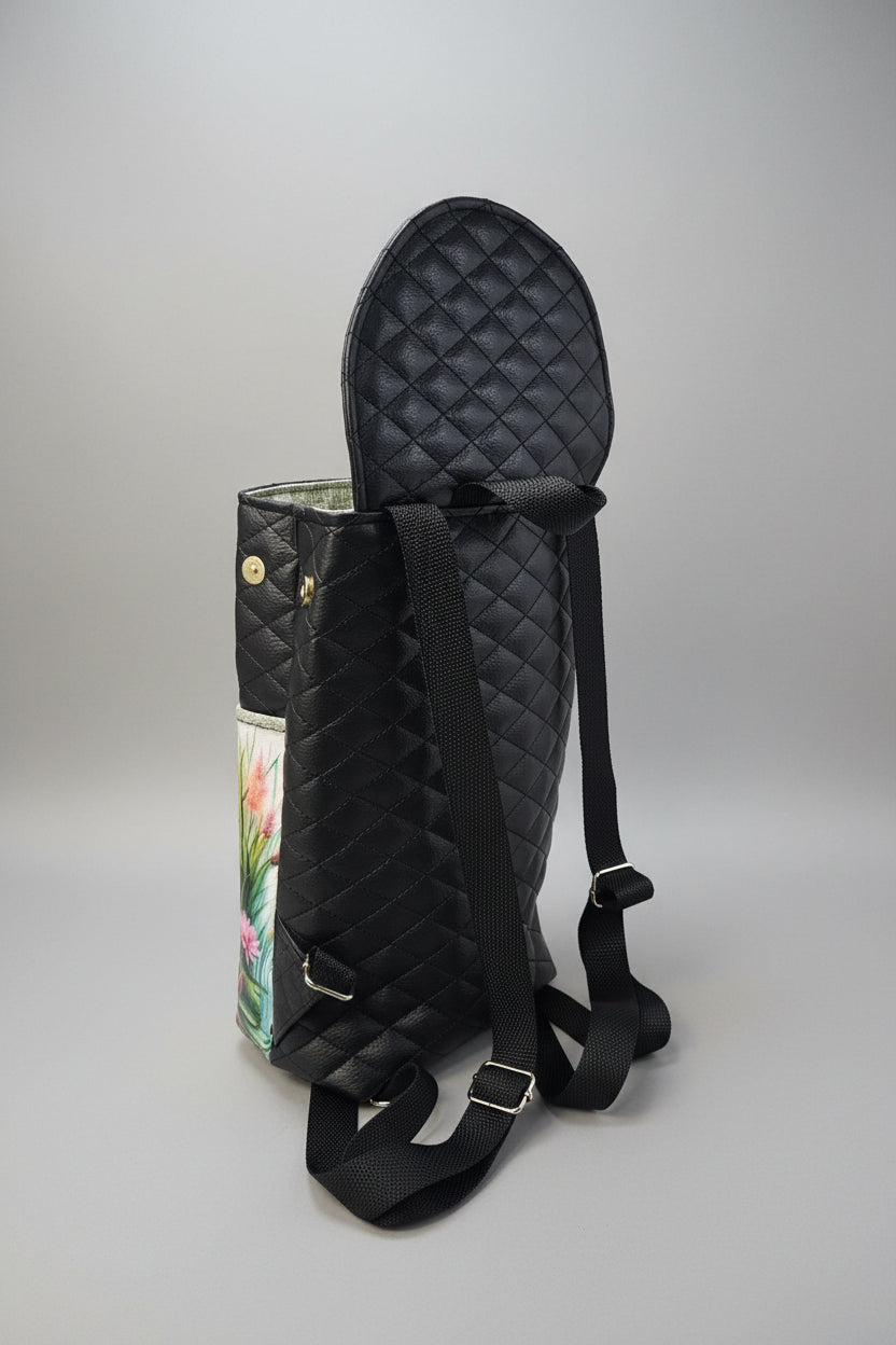 Sac à dos sacoche en simili cuir matelassé Format moyen