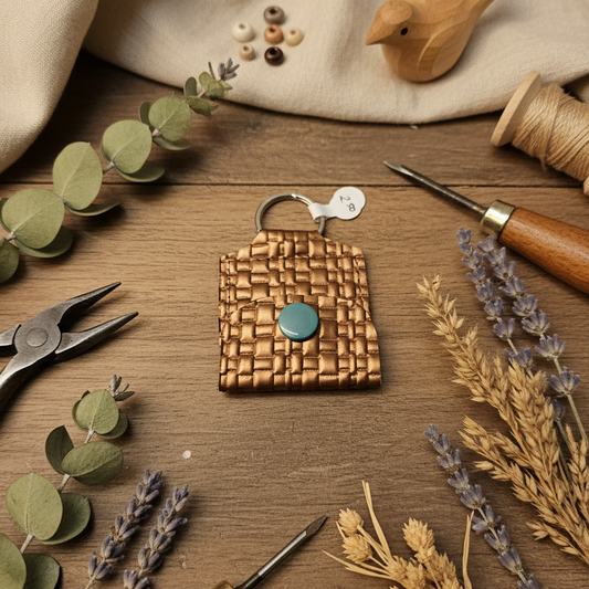 Mini porte-clé avec pochette à bouton pression