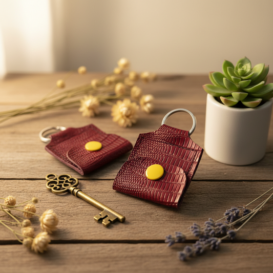 Mini porte-clé avec pochette à bouton pression