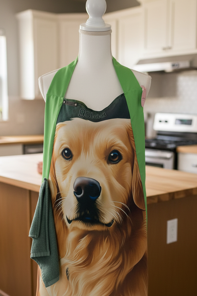 Tablier golden retriever bretelles très larges