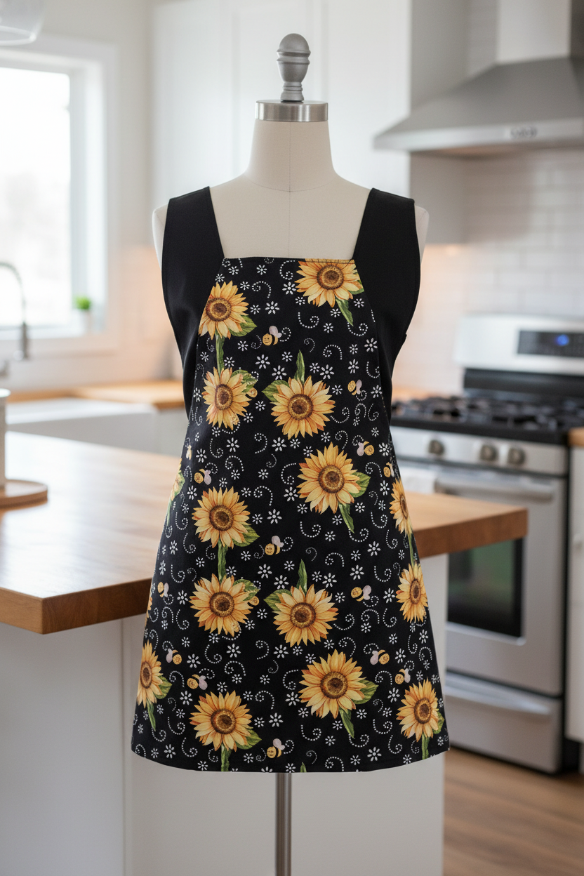 Tablier tournesols plus court